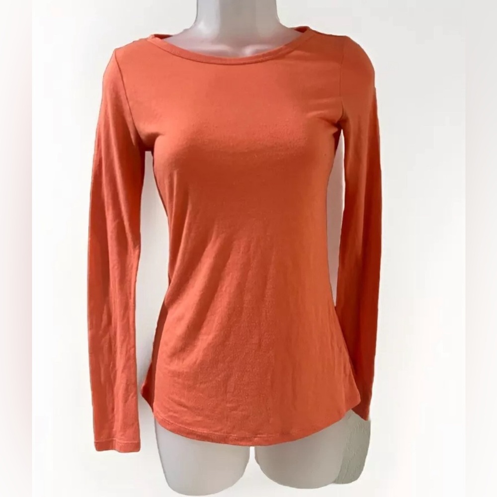 Ya Los Angeles Top Coral V Neck Cotton Rayon Size Small